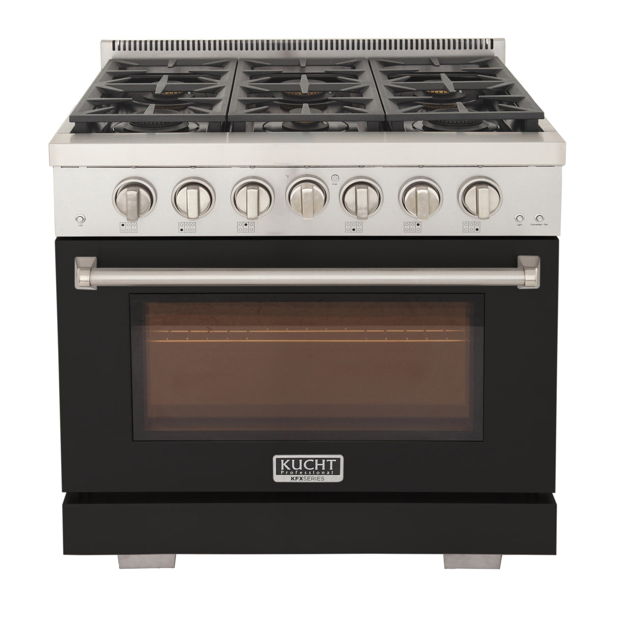 KUCHT Professional 36 in. 5.2 cu. ft. Propane Gas Range with Sealed Burners and Convection Oven