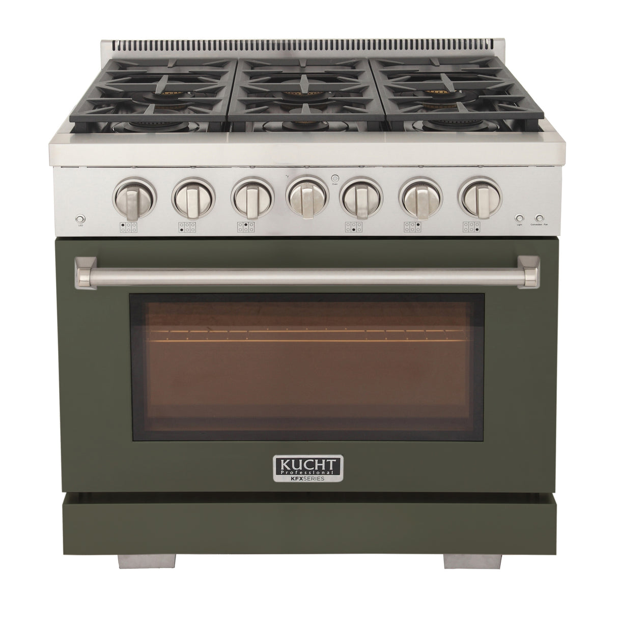 KUCHT Professional 36 in. 5.2 cu. ft. Propane Gas Range with Sealed Burners and Convection Oven