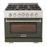 KUCHT Professional 36 in. 5.2 cu. ft. Propane Gas Range and Convection Oven with True Simmer Burners