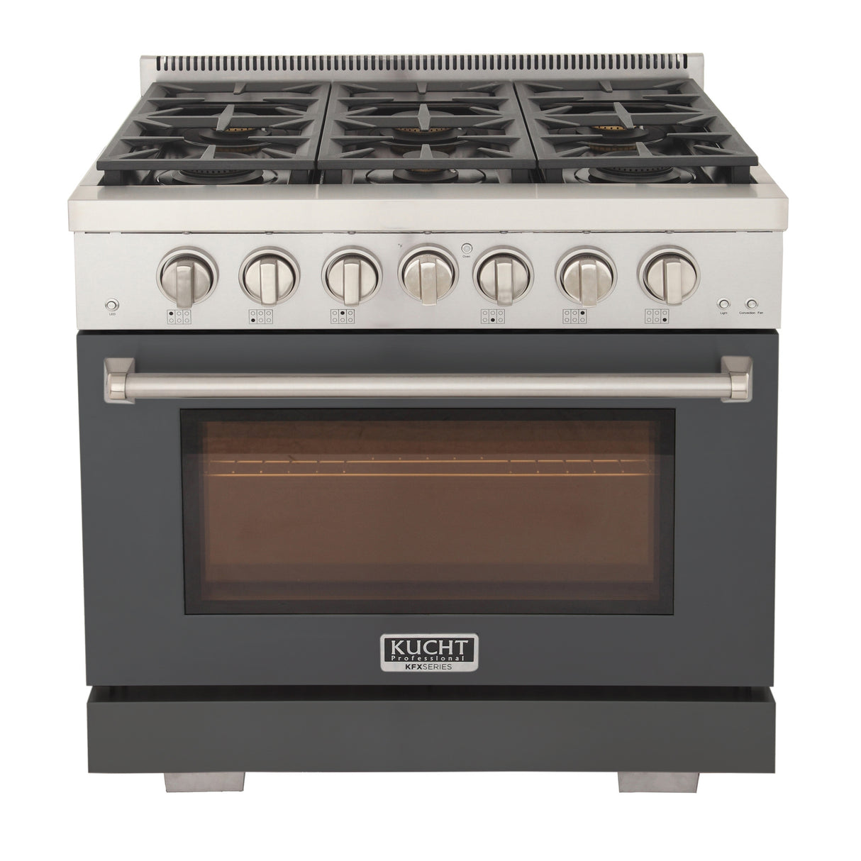 KUCHT Professional 36 in. 5.2 cu. ft. Propane Gas Range with Sealed Burners and Convection Oven