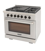 KUCHT Professional 36 in. 5.2 cu. ft. Propane Gas Range with Sealed Burners and Convection Oven in Stainless Steel With Knobs