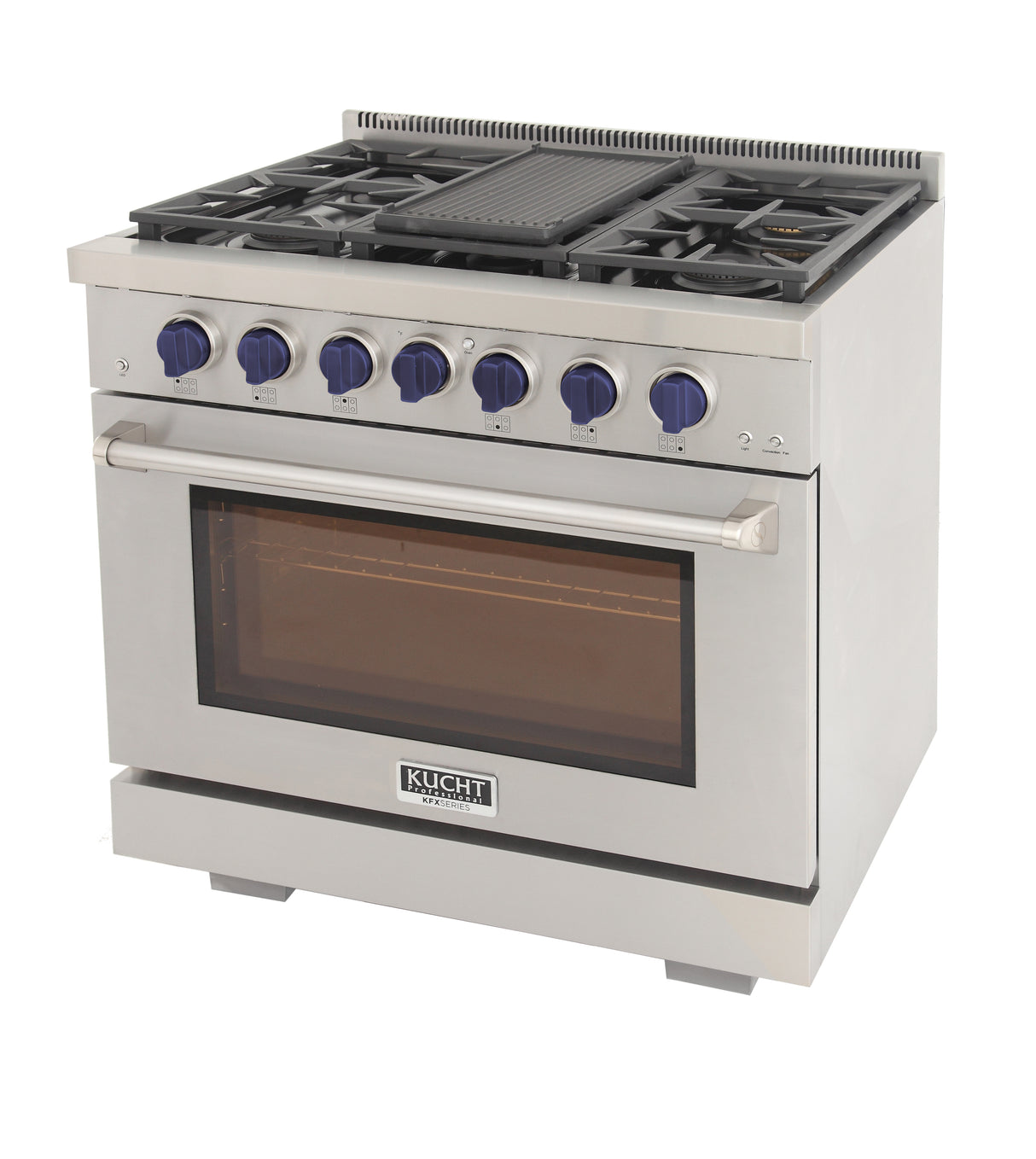 KUCHT Professional 36 in. 5.2 cu. ft. Propane Gas Range with Sealed Burners and Convection Oven in Stainless Steel With Knobs