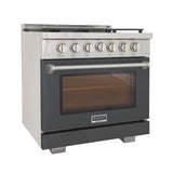 KUCHT Professional 36 in. 5.2 cu. ft. Propane Gas Range with Sealed Burners and Convection Oven
