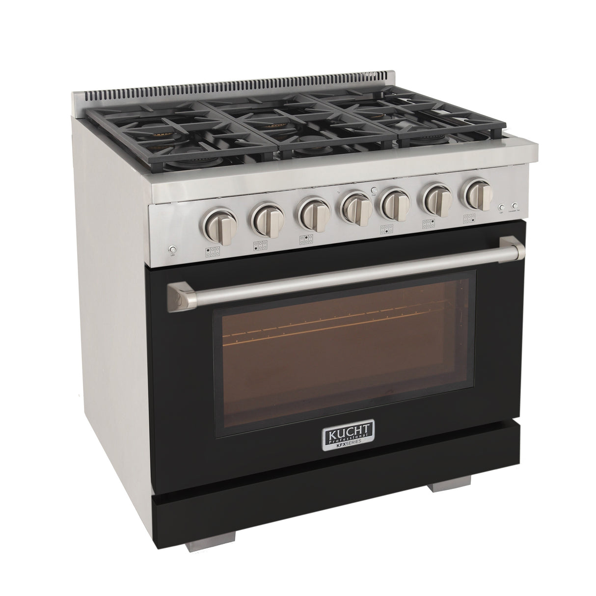 KUCHT Professional 36 in. 5.2 cu. ft. Propane Gas Range with Sealed Burners and Convection Oven