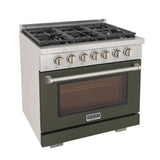 KUCHT Professional 36 in. 5.2 cu. ft. Propane Gas Range and Convection Oven with True Simmer Burners