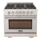 KUCHT Professional 36 in. 5.2 cu. ft. Natural Gas Range and Convection Oven with True Simmer Burners