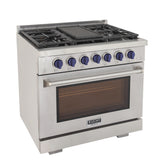 KUCHT Professional 36 in. 5.2 cu. ft. Propane Gas Range with Sealed Burners and Convection Oven in Stainless Steel With Knobs