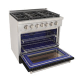 KUCHT Professional 36 in. 5.2 cu. ft. Propane Gas Range with Sealed Burners and Convection Oven