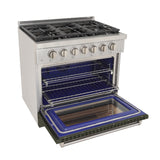 KUCHT Professional 36 in. 5.2 cu. ft. Propane Gas Range with Sealed Burners and Convection Oven