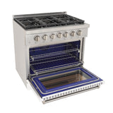 KUCHT Professional 36 in. 5.2 cu. ft. Natural Gas Range and Convection Oven with True Simmer Burners