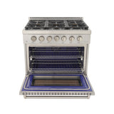 KUCHT Professional 36 in. 5.2 cu. ft. Natural Gas Range and Convection Oven with True Simmer Burners