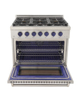 KUCHT Professional 36 in. 5.2 cu. ft. Propane Gas Range with Sealed Burners and Convection Oven in Stainless Steel With Knobs