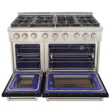 KUCHT Professional 48 in. 6.7 cu. ft. Propane Gas Range with Sealed Burners, Griddle and Two Ovens - One Convection