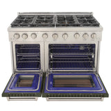 KUCHT Professional 48 in. 6.7 cu. ft. Natural Gas Range Two Ovens - One Convection - with True Simmer Burners