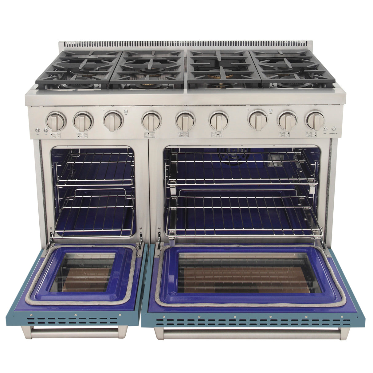 KUCHT Professional 48 in. 6.7 cu. ft. Natural Gas Range with Sealed Burners, Grill / Griddle and Two Ovens - One Convection