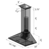 48" ZLINE CrownSound™Ducted Vent Wall Mount Range Hood in Stainless Steel with Built-in Bluetooth Speakers (KL2CRN-BT-48)
