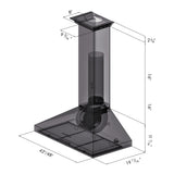 ZLINE 42" Convertible Vent Convertible Vent Wall Mount Range Hood in Stainless Steel with Crown Molding (KL3CRN-42)