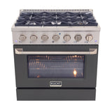 KUCHT Professional 36 in. 5.2 cu. ft. Dual Fuel Range for Natural Gas with Sealed Burners and Convection Oven in Stainless Steel