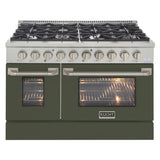 KUCHT Professional 48 in. 6.7 cu. ft. Dual Fuel Range for Propane Gas with Sealed Burners Griddle Grill and Two Ovens One Convection in Stainless Steel