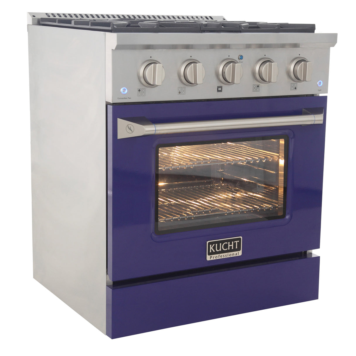 KUCHT Professional 30 in. 4.2 cu. ft. Propane Gas Range with Sealed Burners and Convection Oven in Stainless Steel