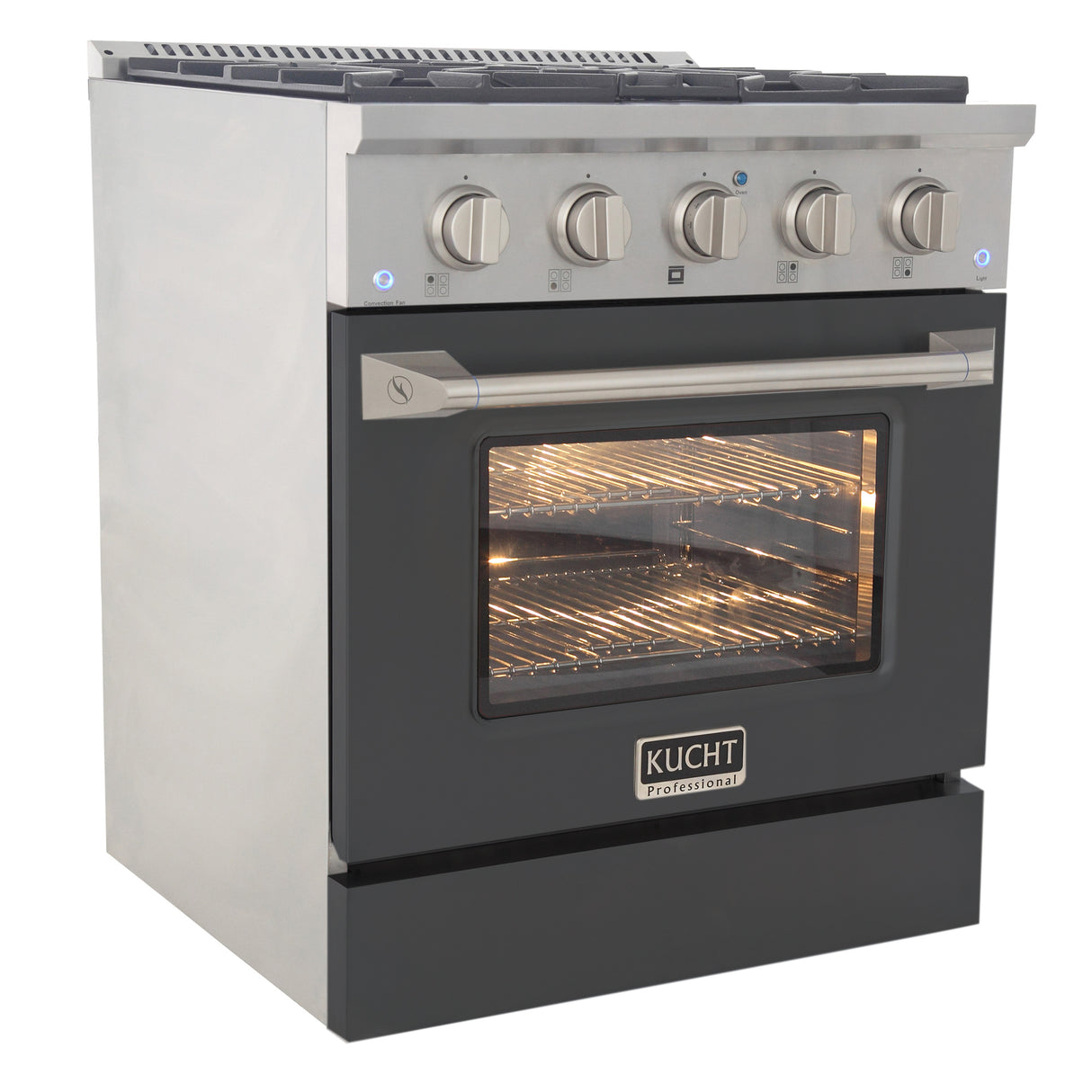 KUCHT Professional 30 in. 4.2 cu. ft. Natural Gas Range with Sealed Burners and Convection Oven in Stainless Steel