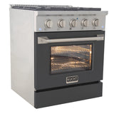 KUCHT Professional 30 in. 4.2 cu. ft. Natural Gas Range with Sealed Burners and Convection Oven in Stainless Steel