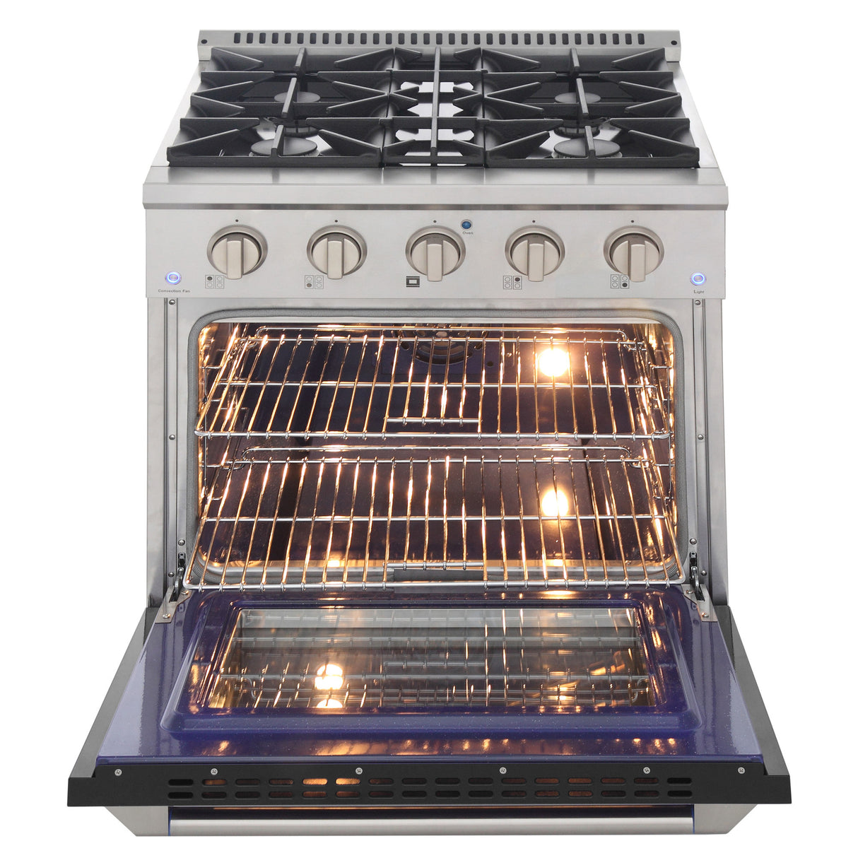 KUCHT Professional 30 in. 4.2 cu. ft. Natural Gas Range with Sealed Burners and Convection Oven in Stainless Steel