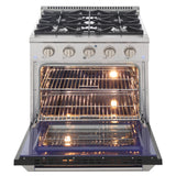 KUCHT Professional 30 in. 4.2 cu. ft. Natural Gas Range with Sealed Burners and Convection Oven in Stainless Steel