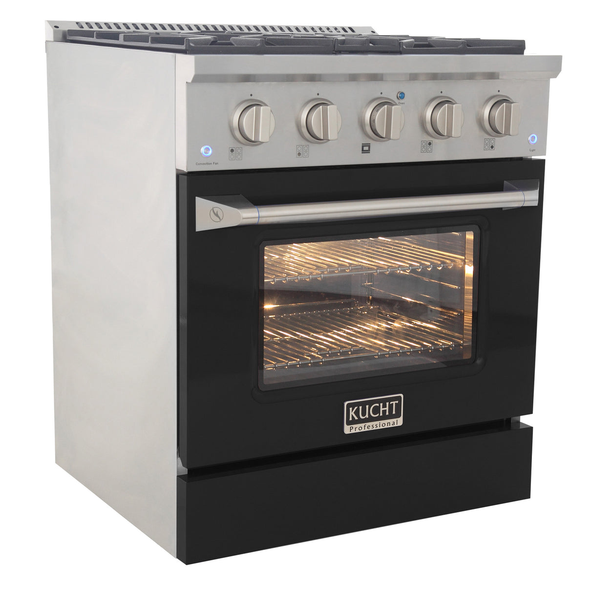 KUCHT Professional 30 in. 4.2 cu. ft. Natural Gas Range with Sealed Burners and Convection Oven in Stainless Steel