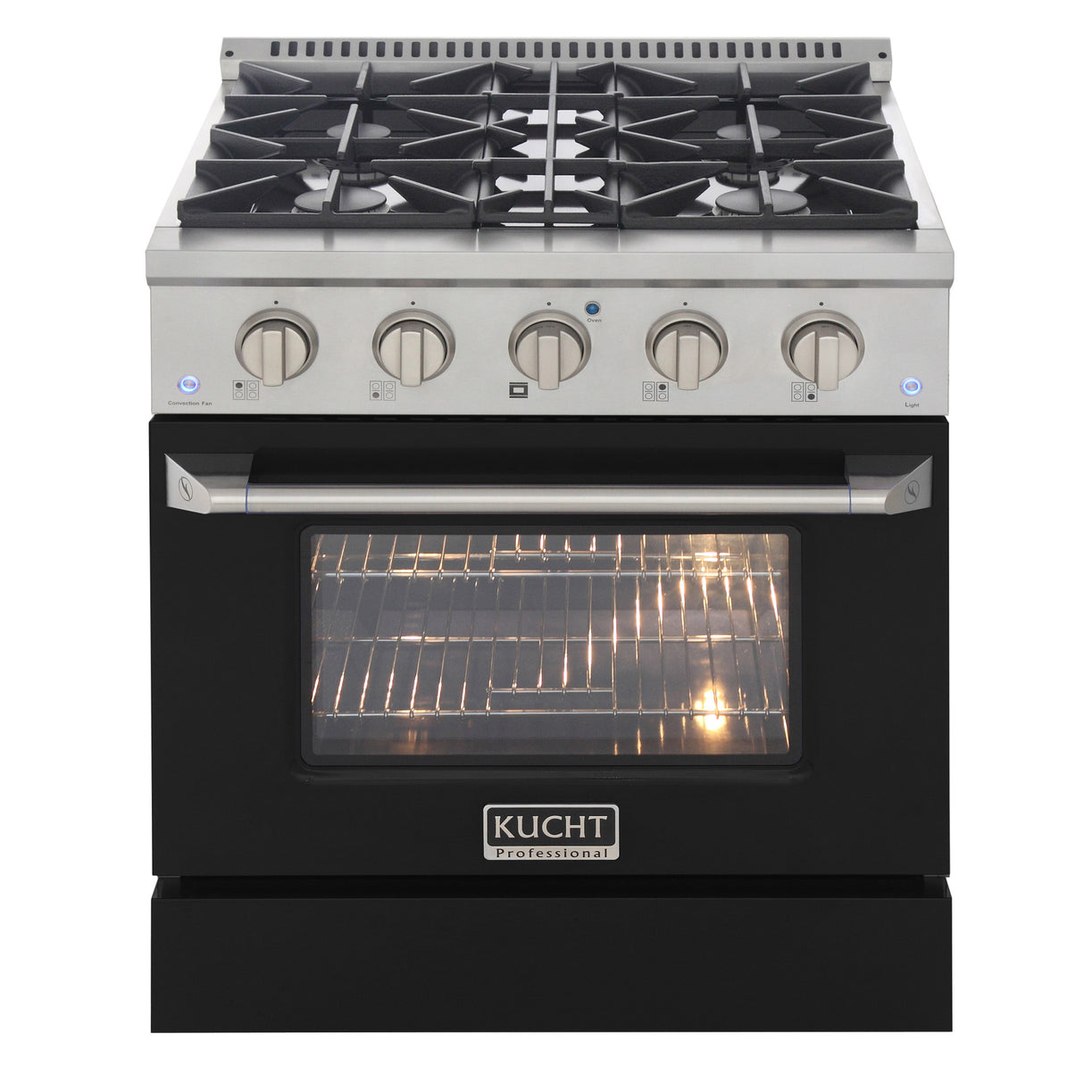 KUCHT Professional 30 in. 4.2 cu. ft. Propane Gas Range with Sealed Burners and Convection Oven in Stainless Steel