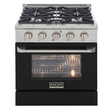 KUCHT Professional 30 in. 4.2 cu. ft. Propane Gas Range with Sealed Burners and Convection Oven in Stainless Steel
