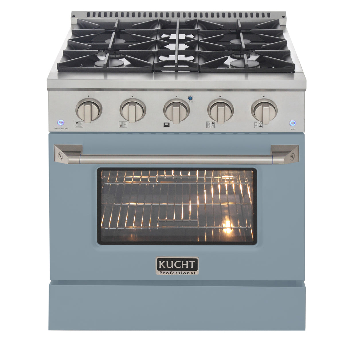 KUCHT Professional 30 in. 4.2 cu. ft. Natural Gas Range with Sealed Burners and Convection Oven in Stainless Steel