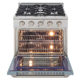 KUCHT Professional 30 in. 4.2 cu. ft. Propane Gas Range with Sealed Burners and Convection Oven in Stainless Steel