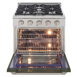 KUCHT Professional 30 in. 4.2 cu. ft. Propane Gas Range with Sealed Burners and Convection Oven in Stainless Steel