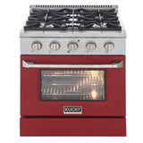 KUCHT Professional 30 in. 4.2 cu. ft. Propane Gas Range with Sealed Burners and Convection Oven in Stainless Steel