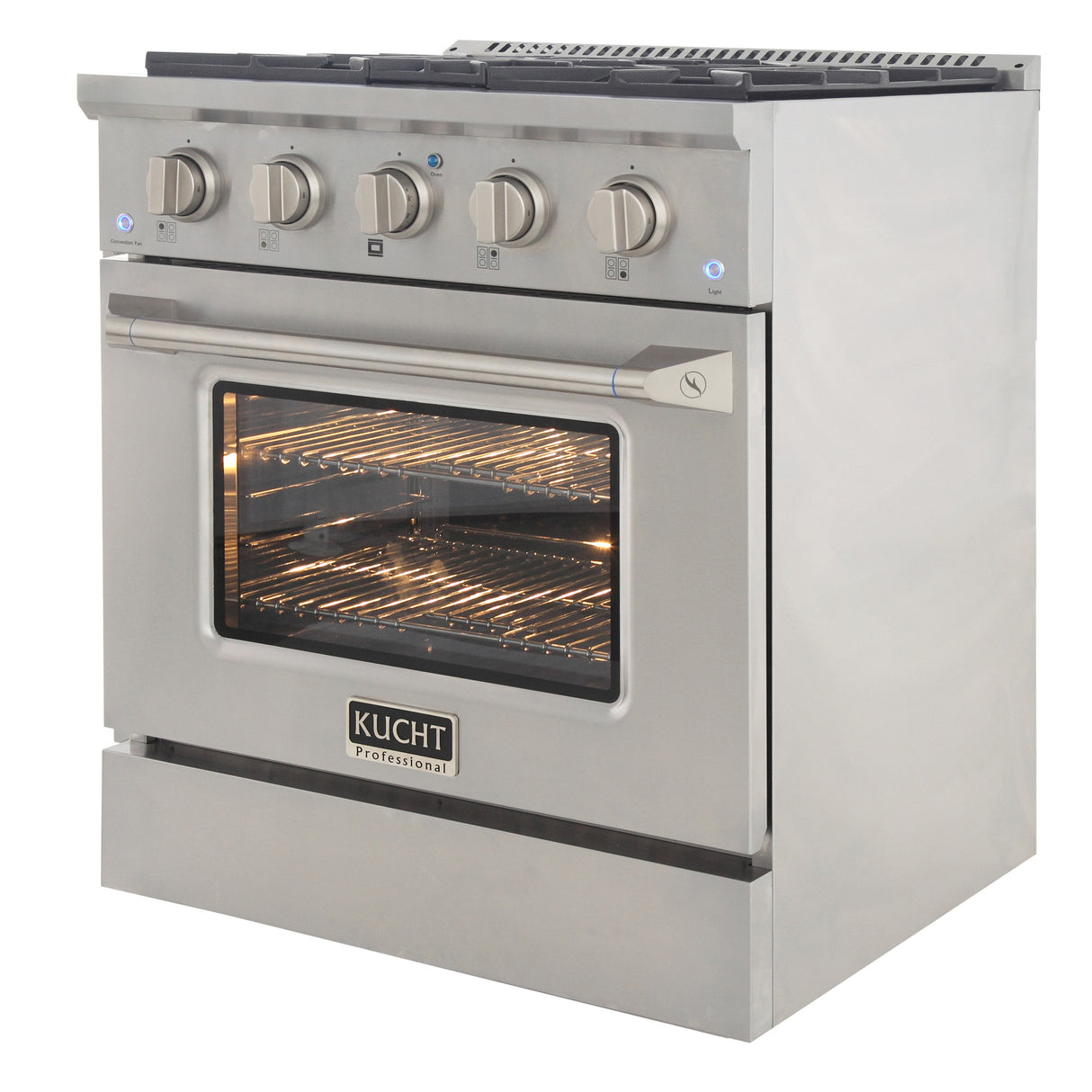 KUCHT Professional 30 in. 4.2 cu. ft. Propane Gas Range with Sealed Burners and Convection Oven in Stainless Steel