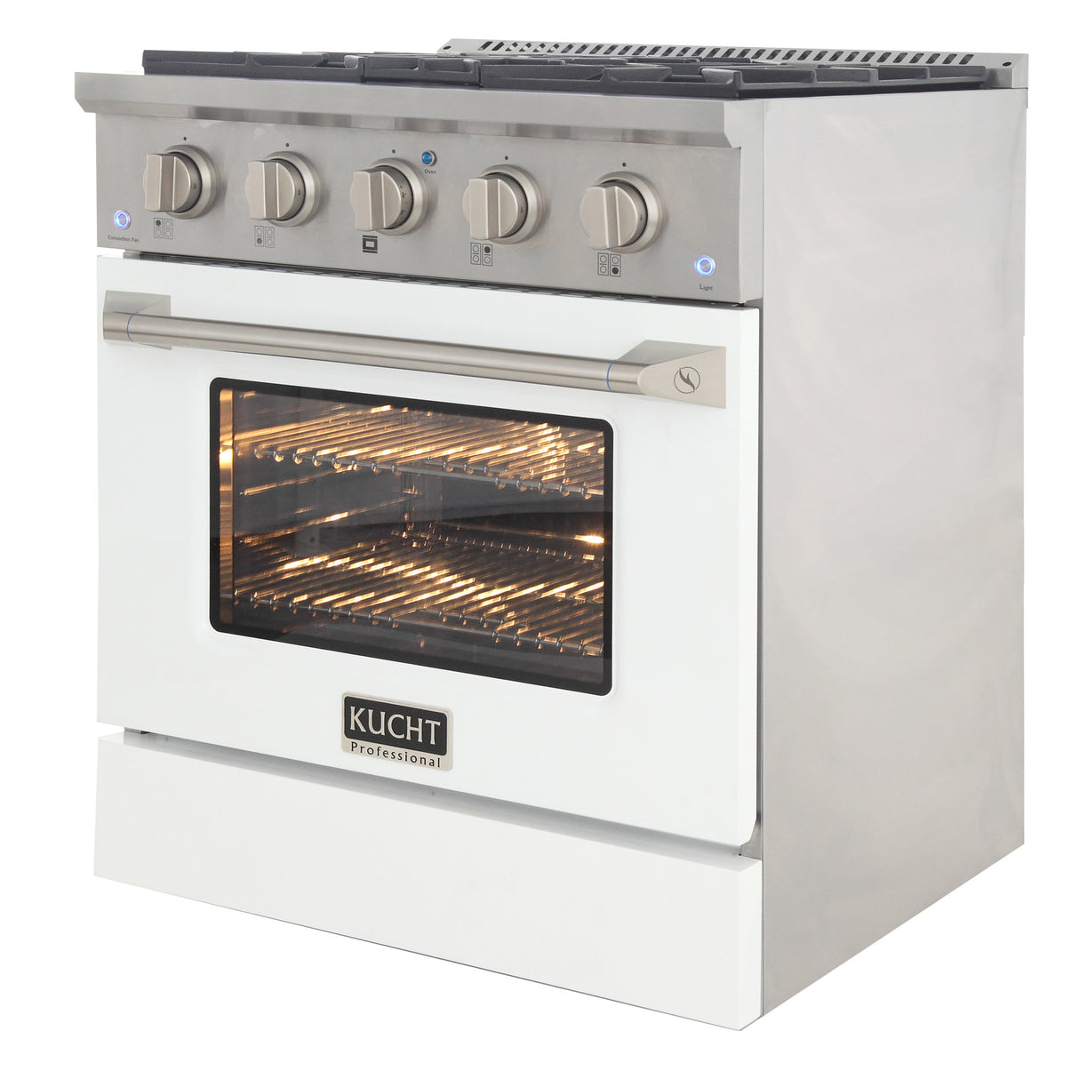 KUCHT Professional 30 in. 4.2 cu. ft. Propane Gas Range with Sealed Burners and Convection Oven in Stainless Steel