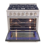 KUCHT Professional 36 in. 5.2 cu. ft. Natural Gas Range with Sealed Burners and Convection Oven in Stainless Steel