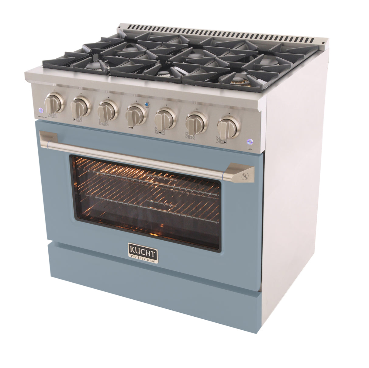 KUCHT Professional 36 in. 5.2 cu. ft. Natural Gas Range with Sealed Burners and Convection Oven in Stainless Steel