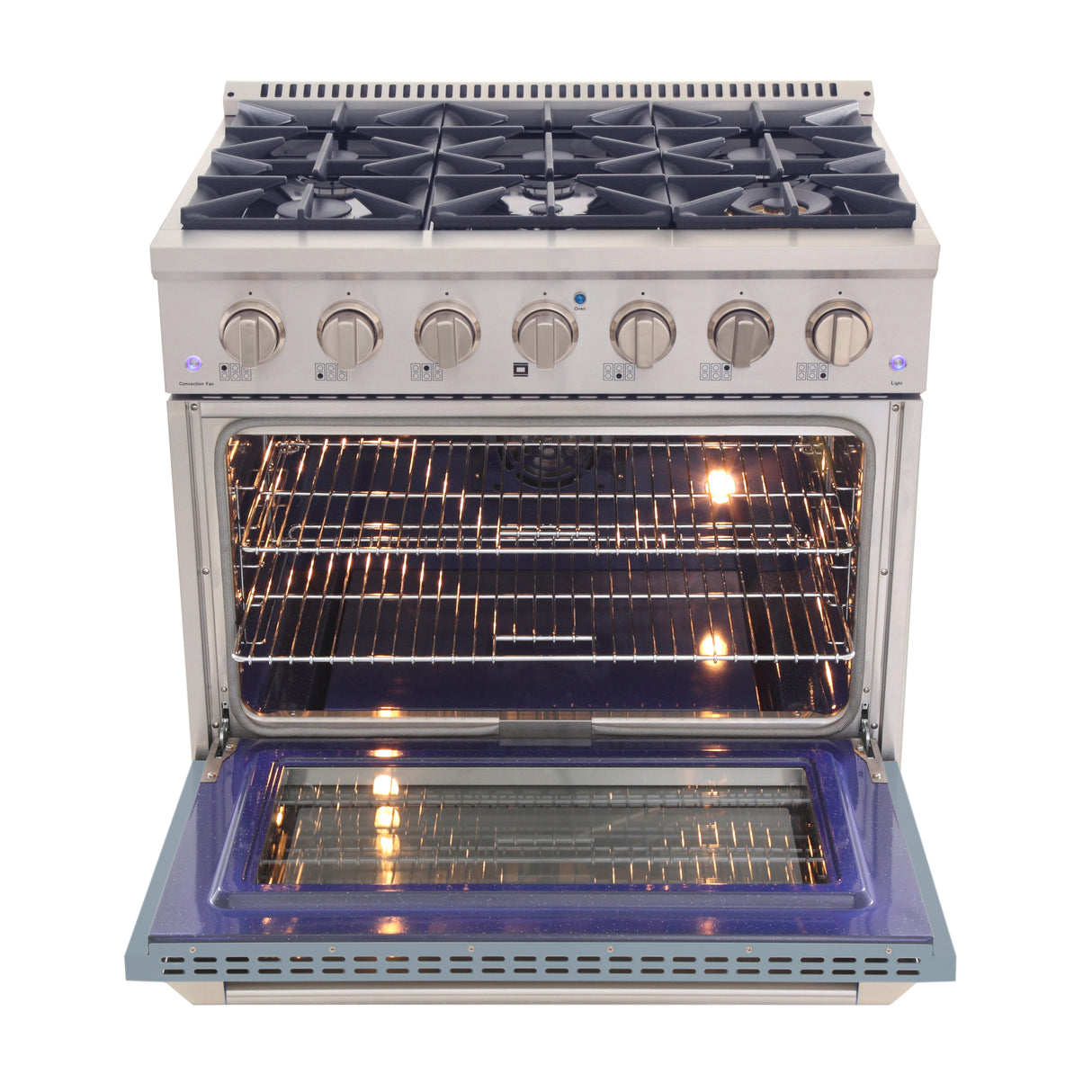 KUCHT Professional 36 in. 5.2 cu. ft. Natural Gas Range with Sealed Burners and Convection Oven in Stainless Steel