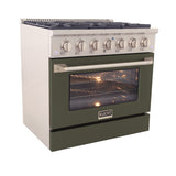 KUCHT Professional 36 in. 5.2 cu. ft. Natural Gas Range with Sealed Burners and Convection Oven in Stainless Steel
