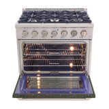 KUCHT Professional 36 in. 5.2 cu. ft. Propane Gas Range with Sealed Burners and Convection Oven in Stainless Steel