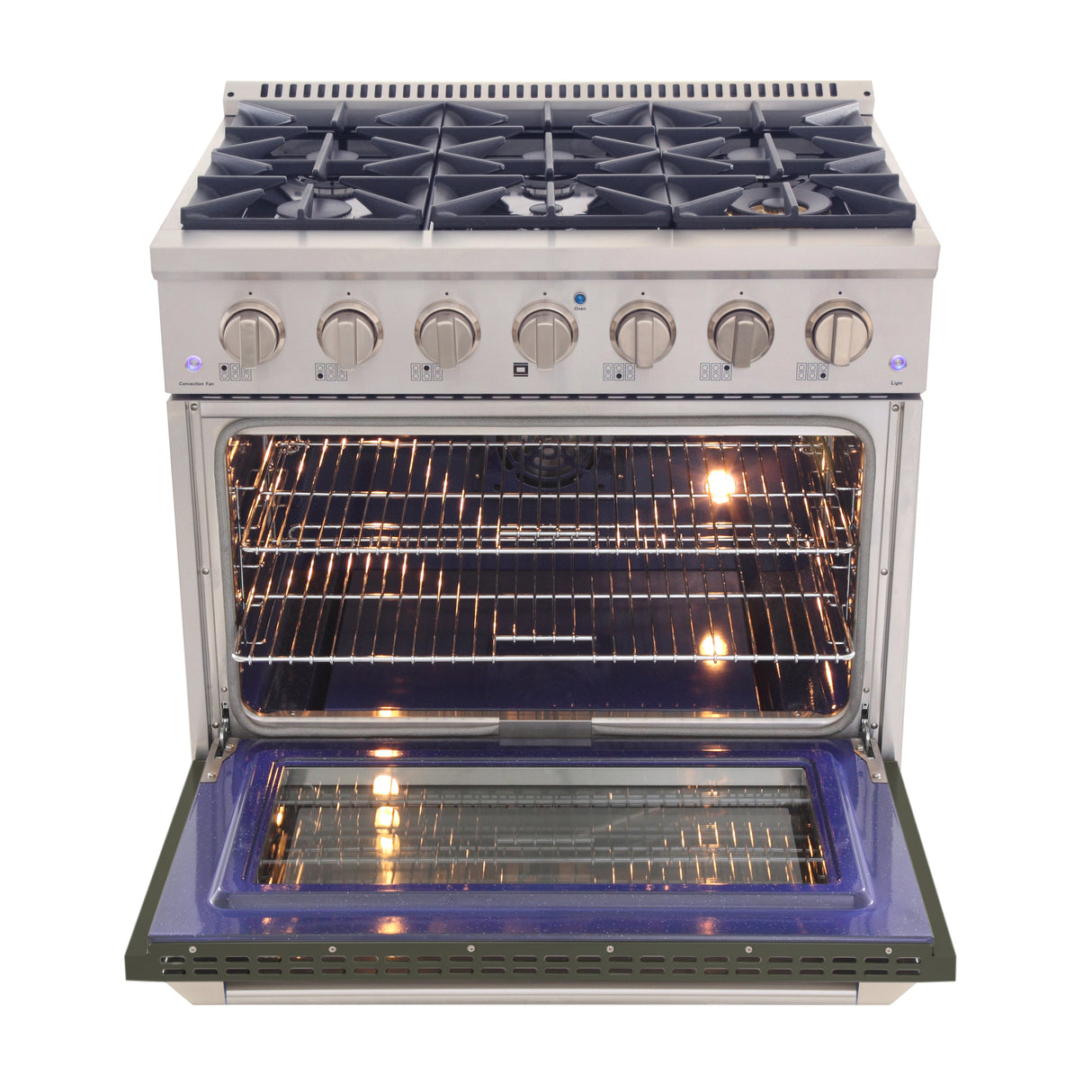 KUCHT Professional 36 in. 5.2 cu. ft. Natural Gas Range with Sealed Burners and Convection Oven in Stainless Steel