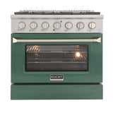 KUCHT Professional 36 in. 5.2 cu. ft. Dual Fuel Range for Natural Gas with Sealed Burners and Convection Oven in Stainless Steel
