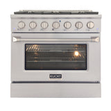 KUCHT Professional 36 in. 5.2 cu. ft. Natural Gas Range with Sealed Burners and Convection Oven in Stainless Steel