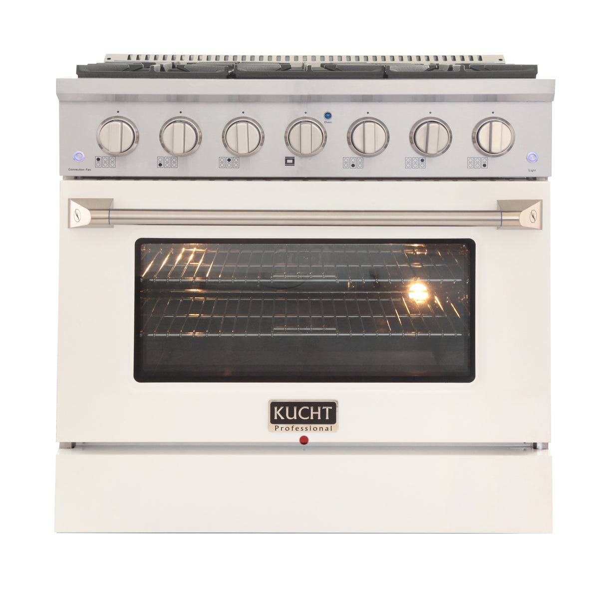 KUCHT Professional 36 in. 5.2 cu. ft. Dual Fuel Range for Natural Gas with Sealed Burners and Convection Oven in Stainless Steel