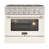 KUCHT Professional 36 in. 5.2 cu. ft. Dual Fuel Range for Natural Gas with Sealed Burners and Convection Oven in Stainless Steel
