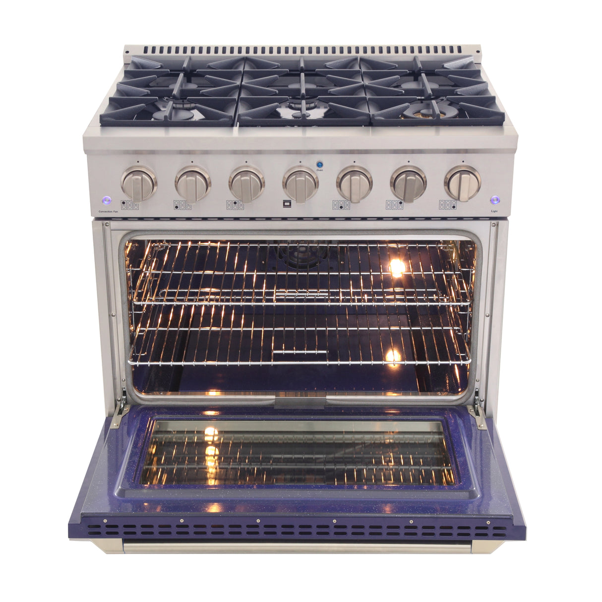 KUCHT Professional 36 in. 5.2 cu. ft. Dual Fuel Range for Natural Gas with Sealed Burners and Convection Oven in Stainless Steel