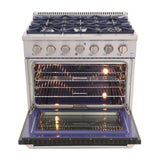 KUCHT Professional 36 in. 5.2 cu. ft. Natural Gas Range with Sealed Burners and Convection Oven in Stainless Steel