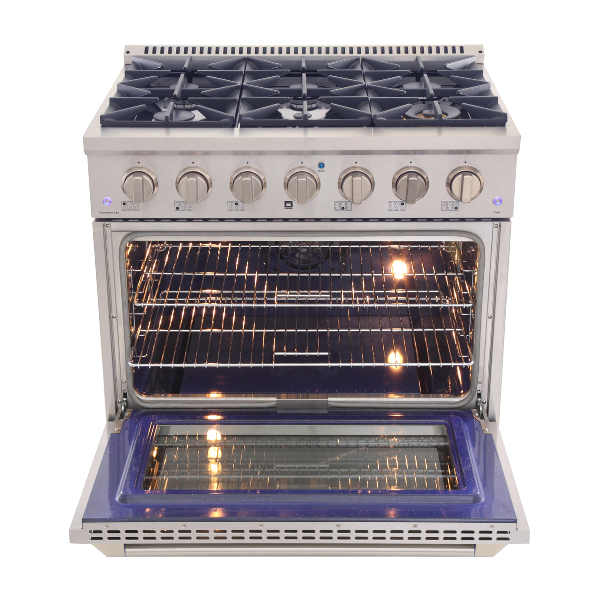 KUCHT Professional 36 in. 5.2 cu. ft. Dual Fuel Range for Natural Gas with Sealed Burners and Convection Oven in Stainless Steel